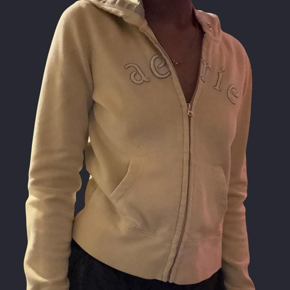 Aerie Pastel Yellow Zip-Up Hoodie